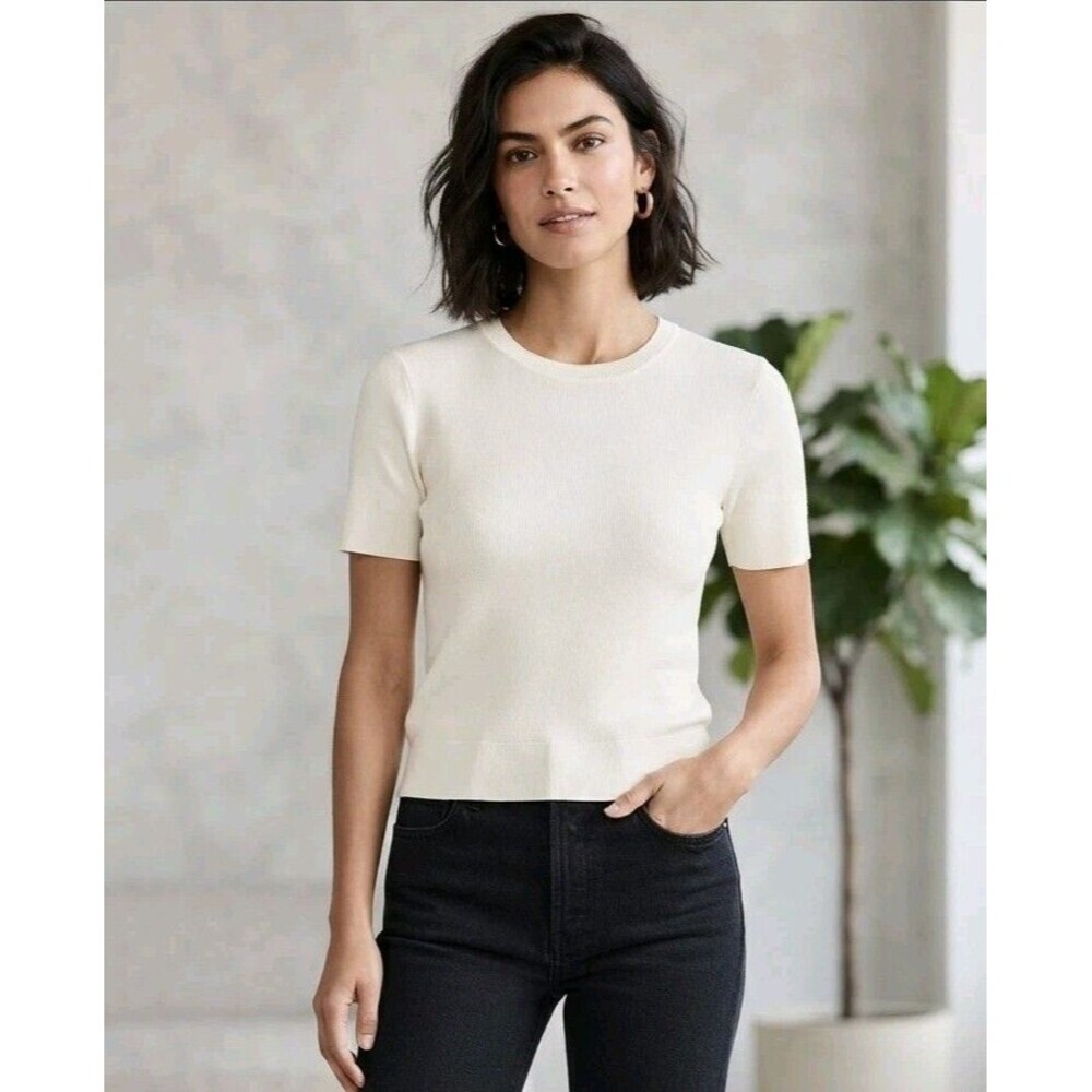 Solid & Striped X Sophia Richie Grainge Knit Top Cream Quiet Luxury Size Large